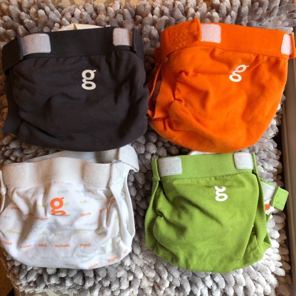 4 Like-New G-Diapers/G-Pants with liners